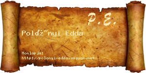 Polónyi Edda névjegykártya